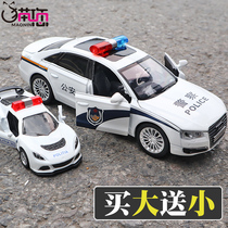 Model simulation of children's toy car of police car toy return alloy car boy police car fire engine