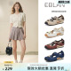 EBLAN/伊伴手工流苏挂件德训凉鞋女2025夏季新款民族风玛丽珍单鞋