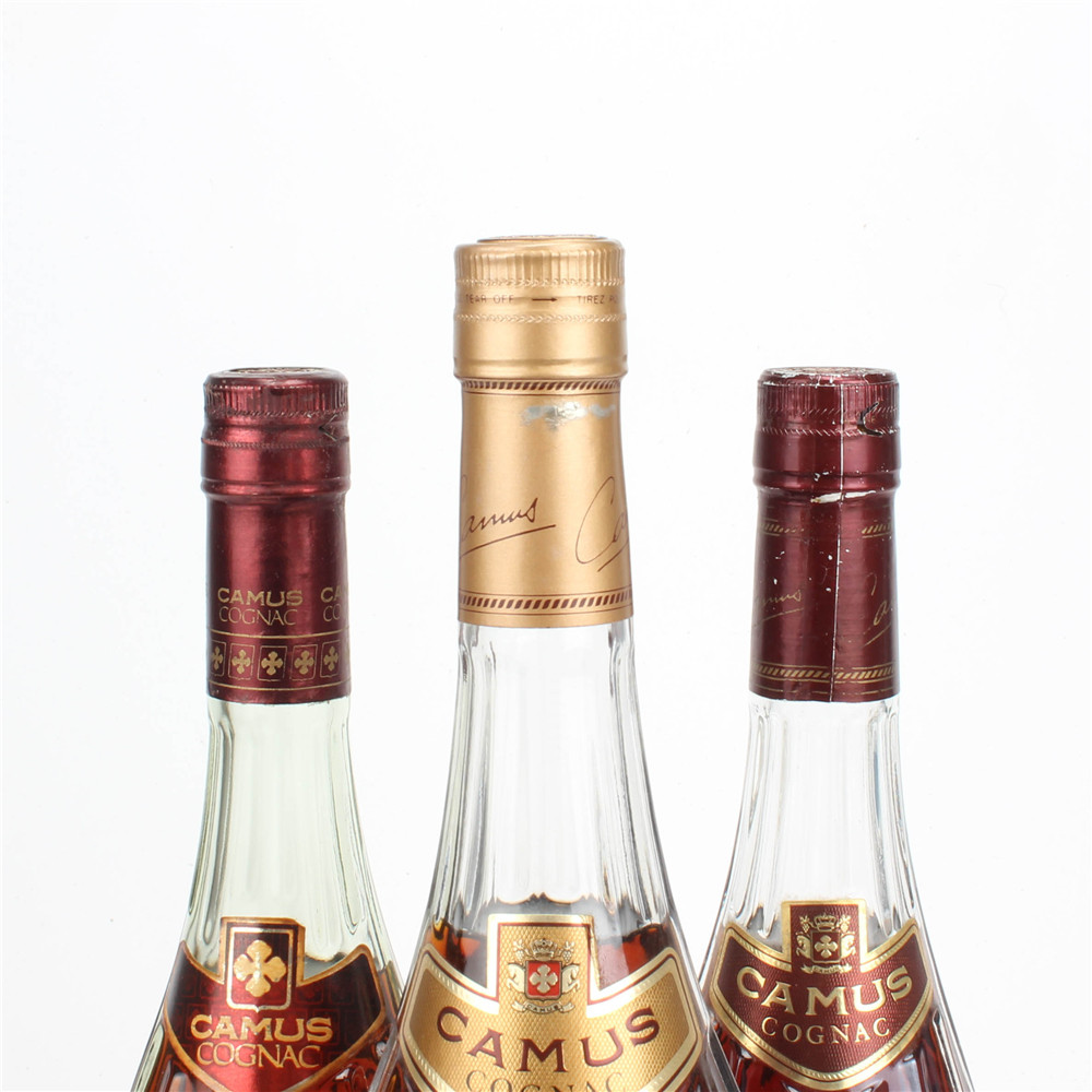 74.80/90年代卡慕金花vsop 40度700ml*2/1000ml*1瓶老洋酒收藏