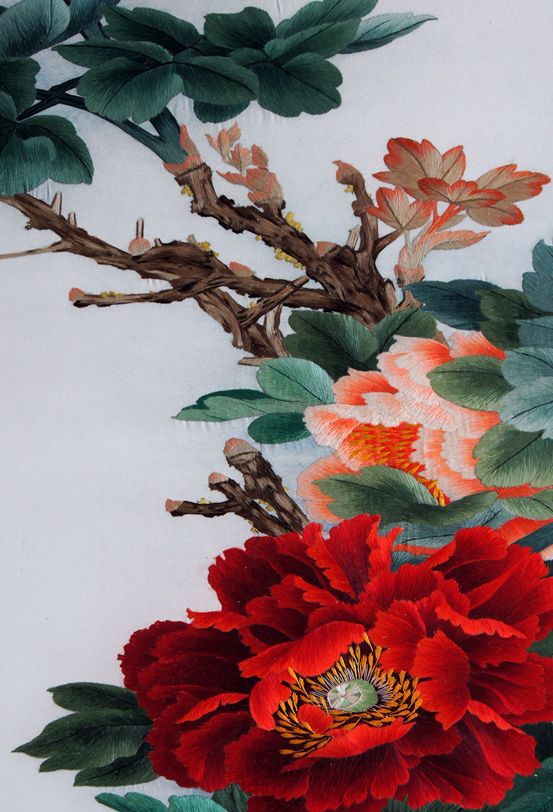 【双十二】苏绣单面绣 《牡丹四条屏》买就送