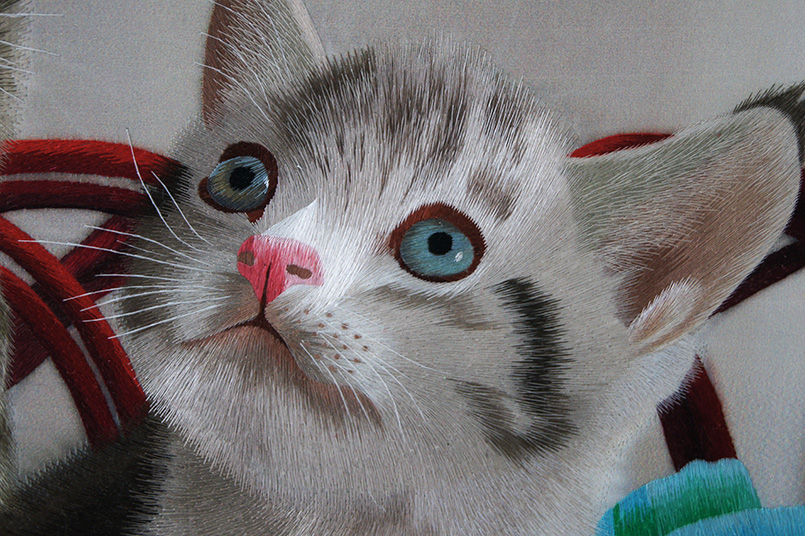 苏绣单面绣 《可爱猫咪》