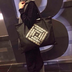 新款大包包休闲 单肩包 串珠shopping bag 女式手提包流潮购物袋