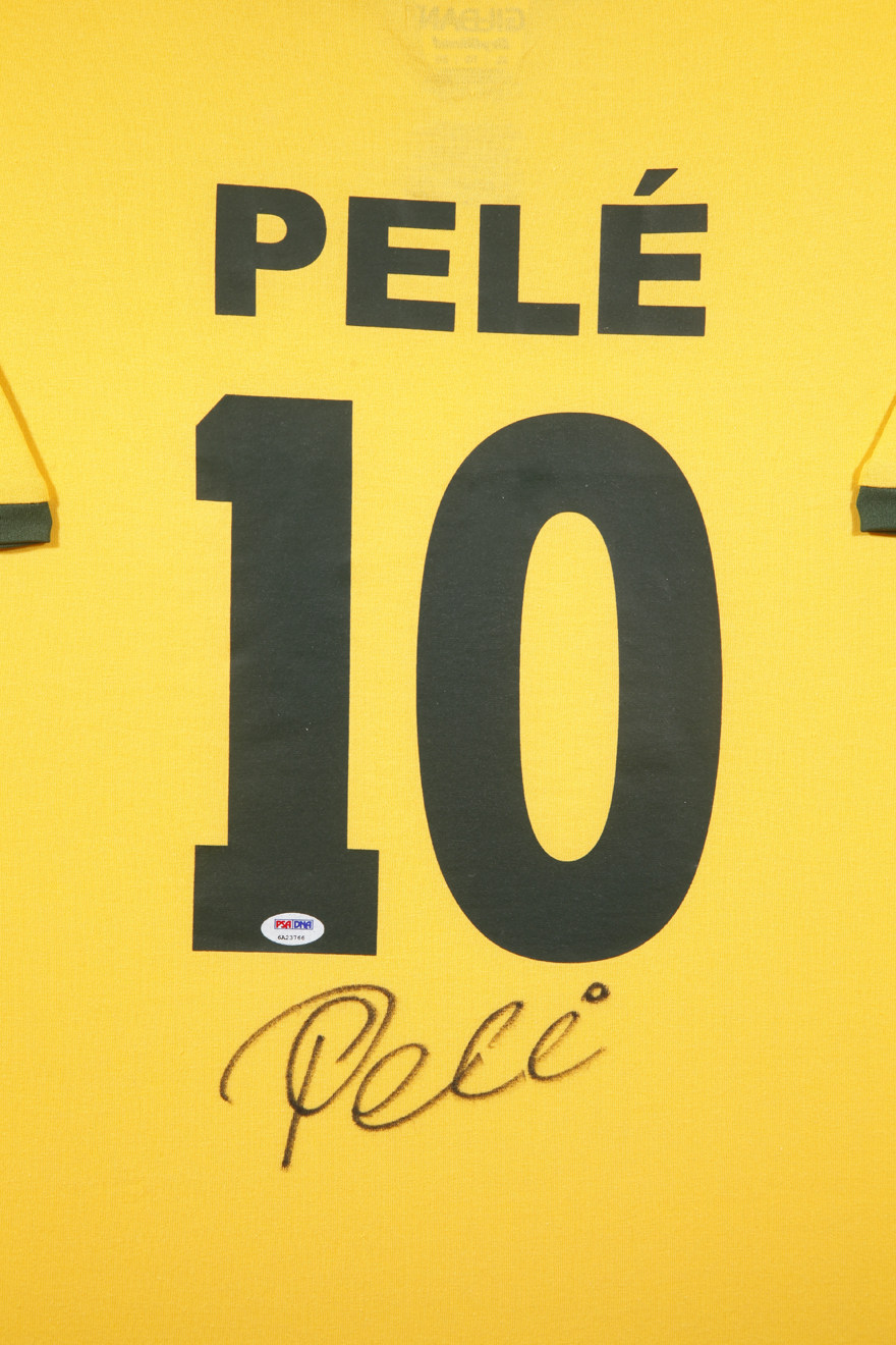 贝利亲笔签名 1970年巴西队主场球衣