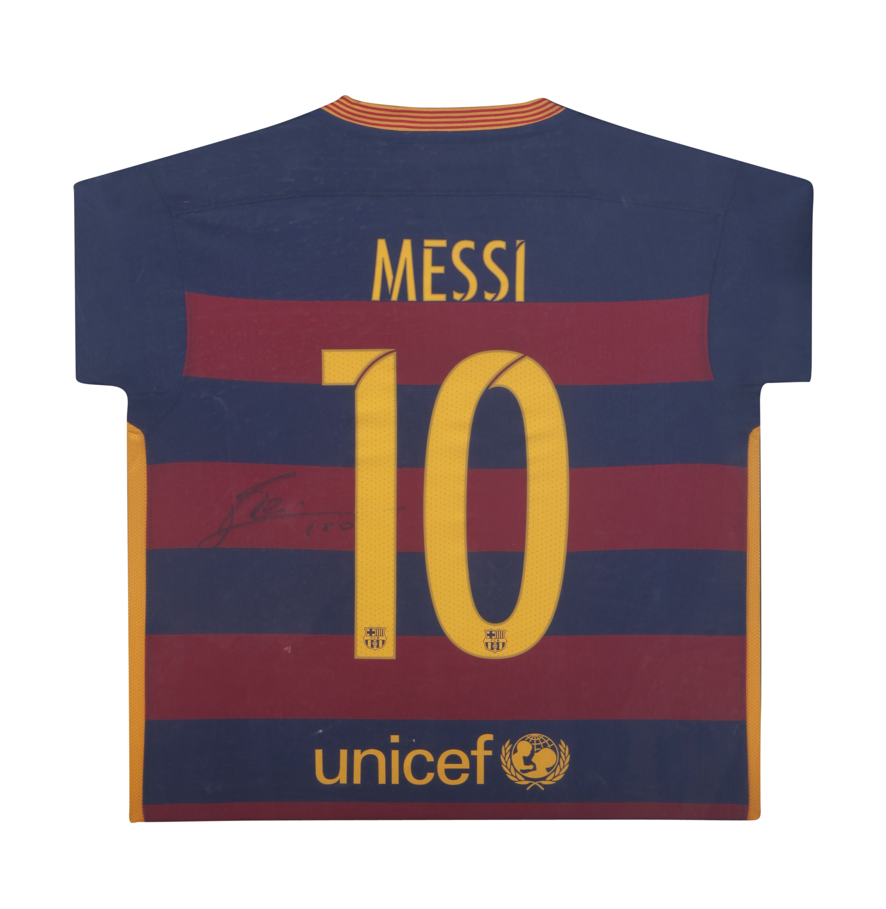 【权威提供】梅西 亲笔签名 16-17赛季巴塞罗那主场球衣