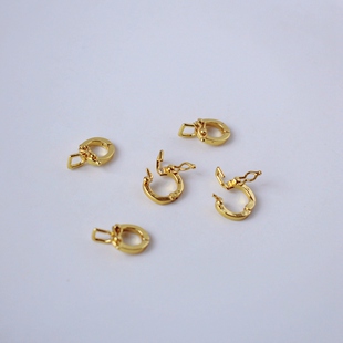 18k包金镀金保色万能卡扣diy手工手链项链吊坠转换扣头珍珠手串扣