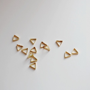 14k包金电镀真金刻面正三角形闭口链接圈6mm自制diy手链耳环配件