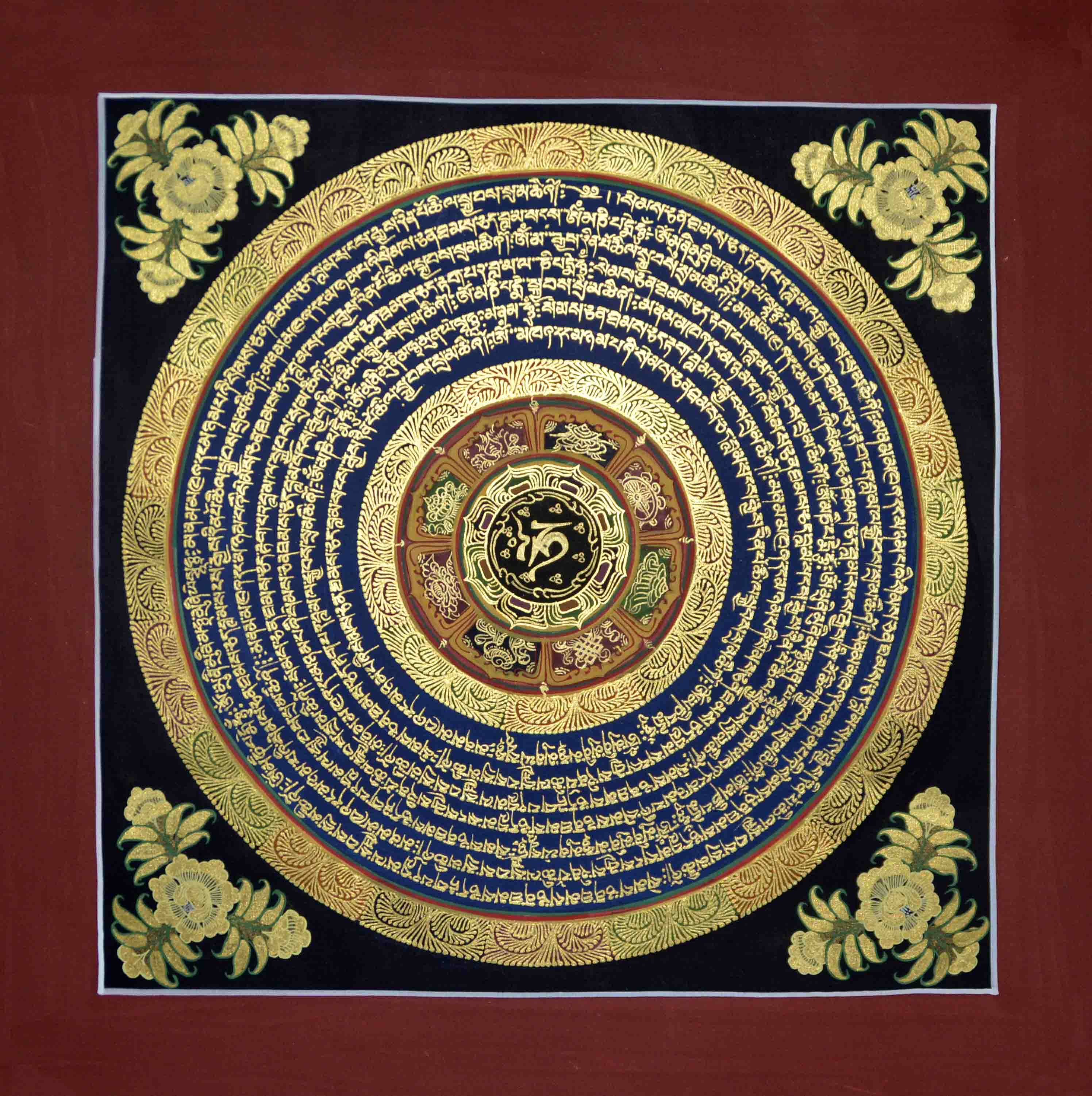 尼泊尔唐卡画师 chandva lama 《招财经文》坛城