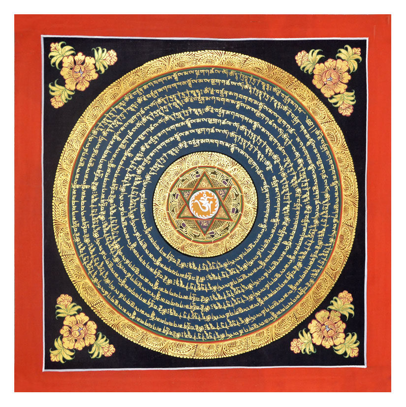 尼泊尔唐卡画师 man baha lama 《招财经文》坛城