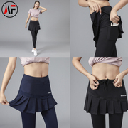 Autumn and winter sports trousers and skirts fake two pieces of elastic yoga tights quick-drying fitness running badminton clothes anti-light