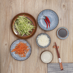 复古日式和风款迷你陶瓷碟美食食品零食干果特产碟拍摄道具摆件