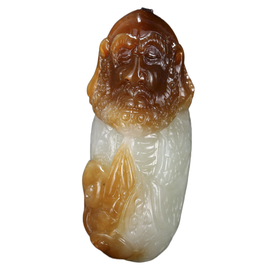 【达摩】省级玉石雕刻大师王晓义 和田玉挂件 72.00g me1066