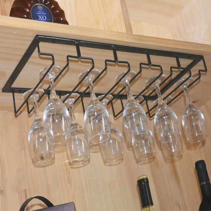 简欧风家用倒挂酒杯架吊杯架高脚杯沥水挂杯架酒柜装饰杯子收纳架
