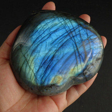 千蕊心形拉长石把玩件摆件光谱石闪光石手把件观赏石原石实物