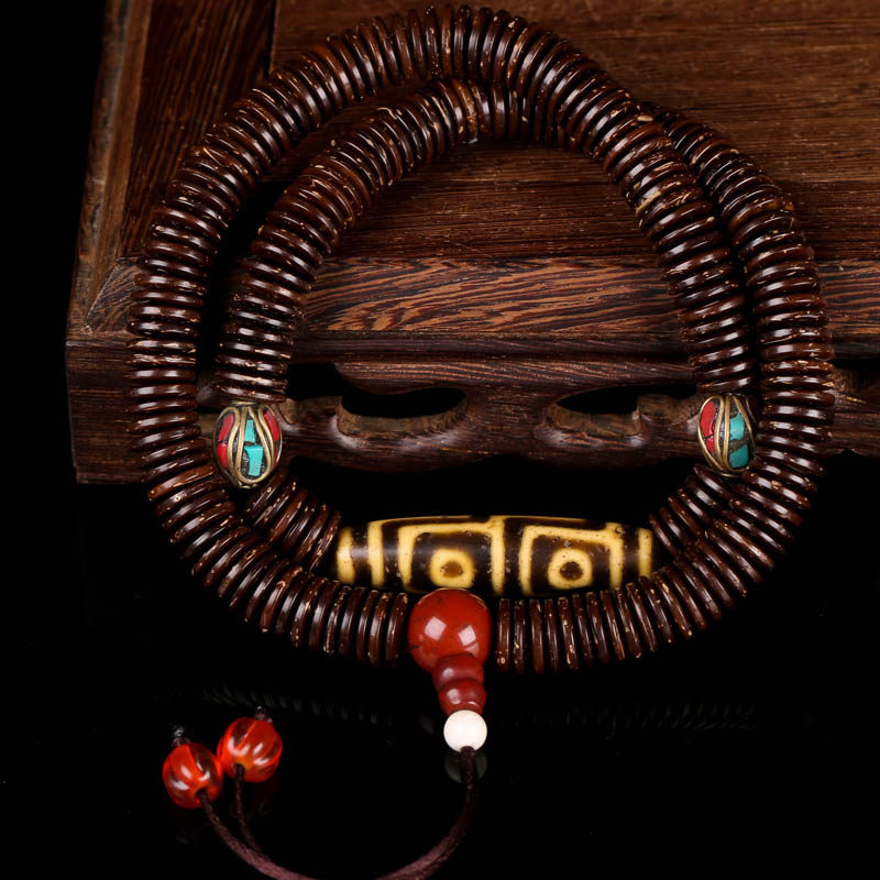 双林禅寺 椰壳佛珠带玛瑙配饰 养气助运 护佑平安 53.2g