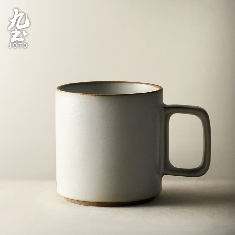 九土日式复古马克杯粗陶咖啡杯陶瓷杯子家用办公室茶杯套装釉下彩
