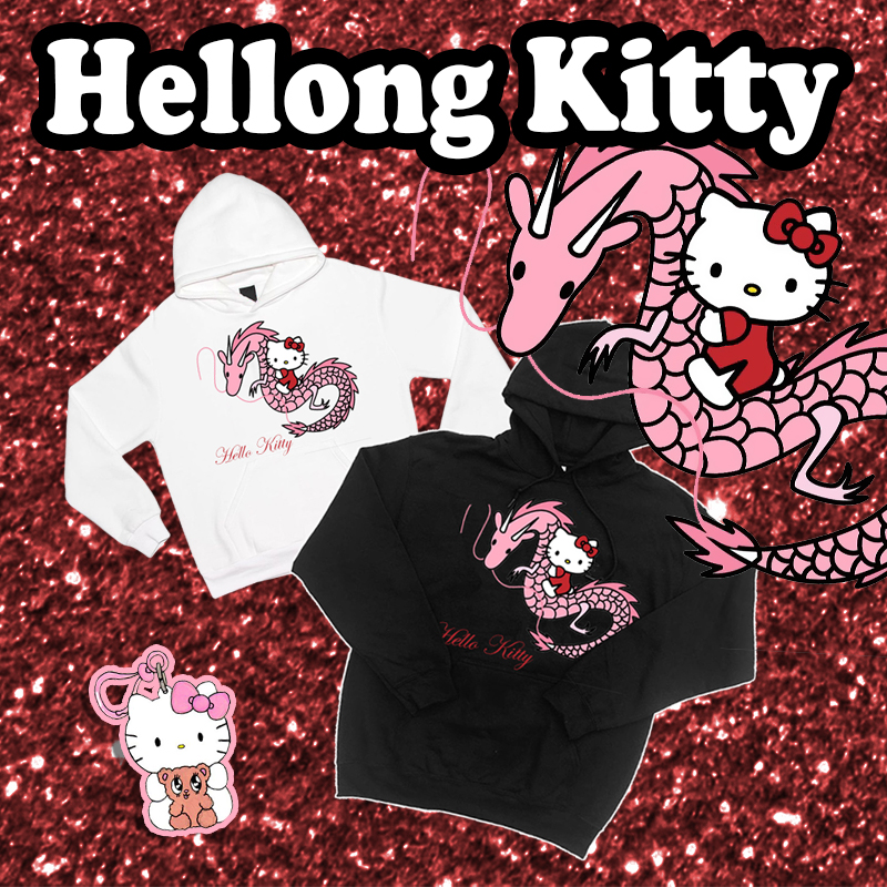 粉红蘑菇 Hellong Kitty美式卫衣外套新款连帽初秋女上衣小众设计