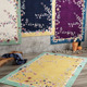 新中式国风客厅茶几地毯北欧简约地毯复古民族风床边毯可吸尘水洗