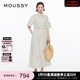 MOUSSY 2024夏季新品舒适通勤风优雅度假衬衫连衣裙010HS233-0151