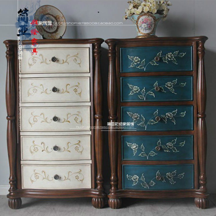 In Asia 9003 American country To fake something antique Coloured drawing Chest of drawers European and American style Do the old Hand drawn bedroom Storage Storage cabinetin the Residential furniture , Cabinet , Chest of Drawers category - from Buy2taobao.com to provide professional Taobao agent buy service