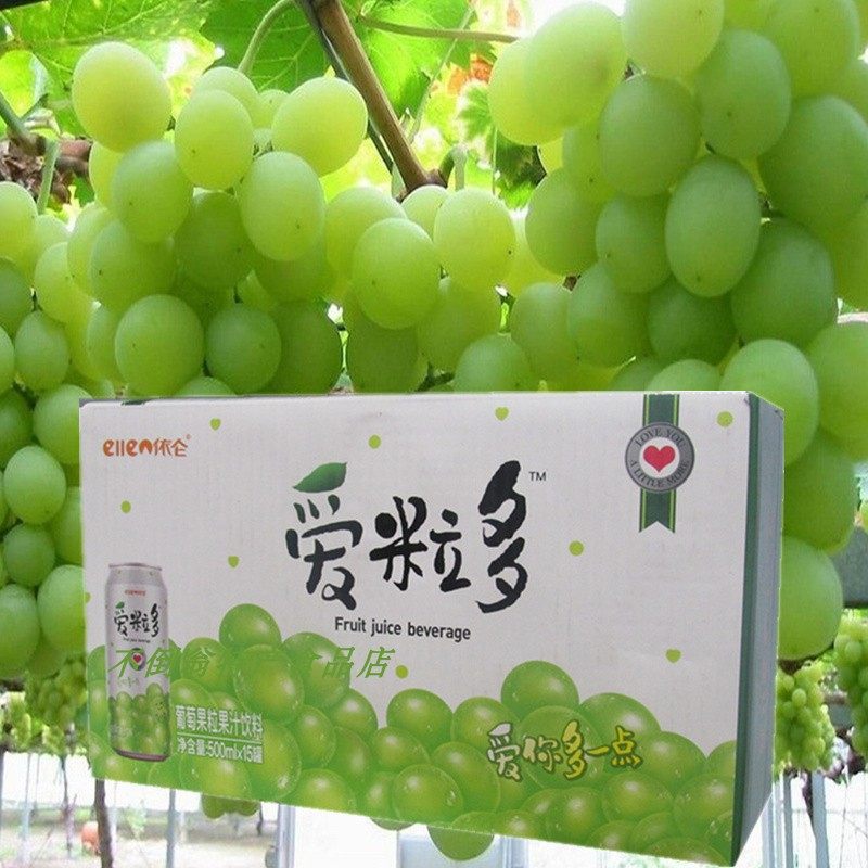 葡萄果汁果肉饮料  肉多多 爱粒多整箱15瓶每瓶490毫升包邮嘟嘟