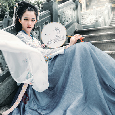 汉服女古装仙女裙齐胸襦裙古装汉服夏装日常改良飘逸中国风汉元素