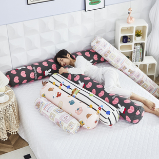 纯棉加长床边婴儿孕妇侧睡长条枕抱枕可拆洗全棉可爱圆柱形枕头套