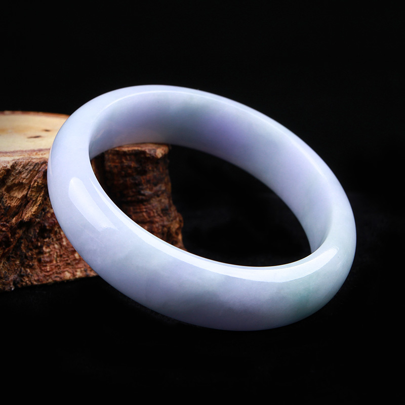 19mm 老坑冰糯种春带彩 翡翠手镯 67.2g