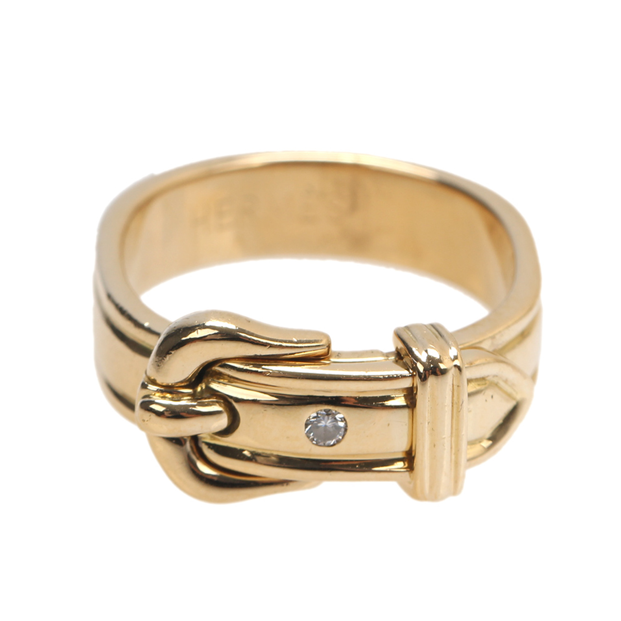 [9.5新]爱马仕hermes女士750黄金单钻戒指o3101102