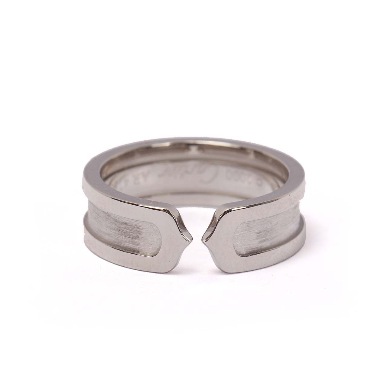 【9.5新】卡地亚750白金天使之吻系列开口戒指54#60510022