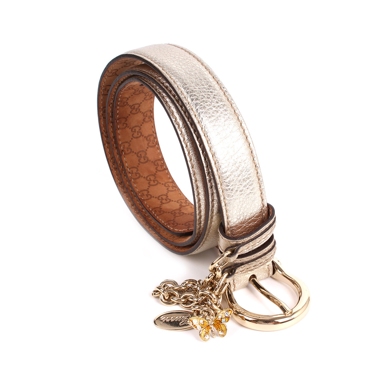 [9.0新]古驰gucci女士金头皮带60830064