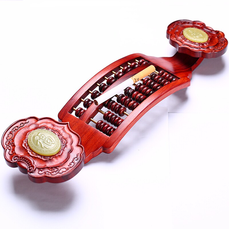 新疆玉石雕刻大师【王维红】和田玉黄玉如意算盘重303克