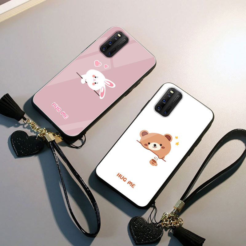 (今日6.5折)vivoiq003手机壳钢化玻璃全包防摔viv0iqoo3保护套可爱viv