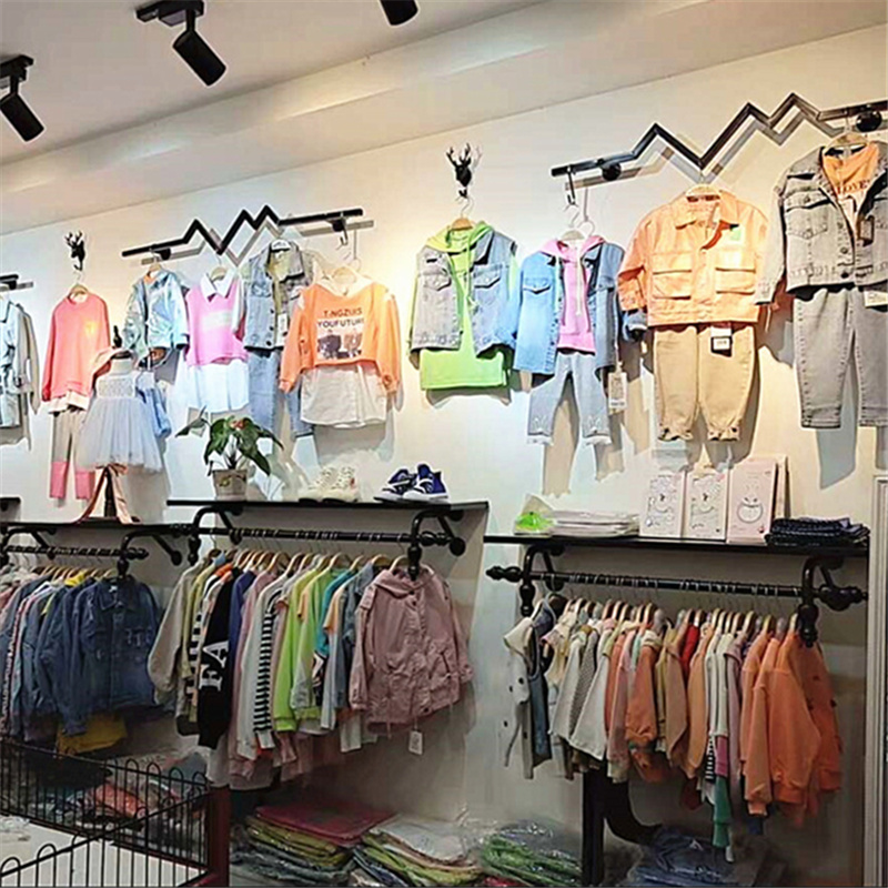 衣架网红女童装壁挂货架店铺服装店展示架上墙挂式墙上组合侧挂壁