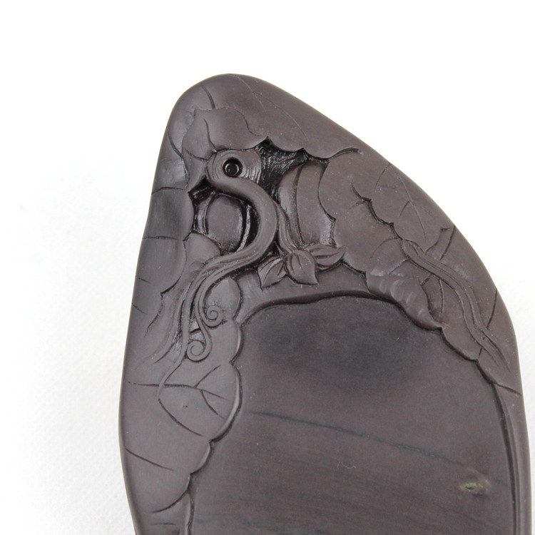 黄锦彪作品 坑仔岩《瓜瓞绵绵》砚 漂亮翡翠带 实用精品