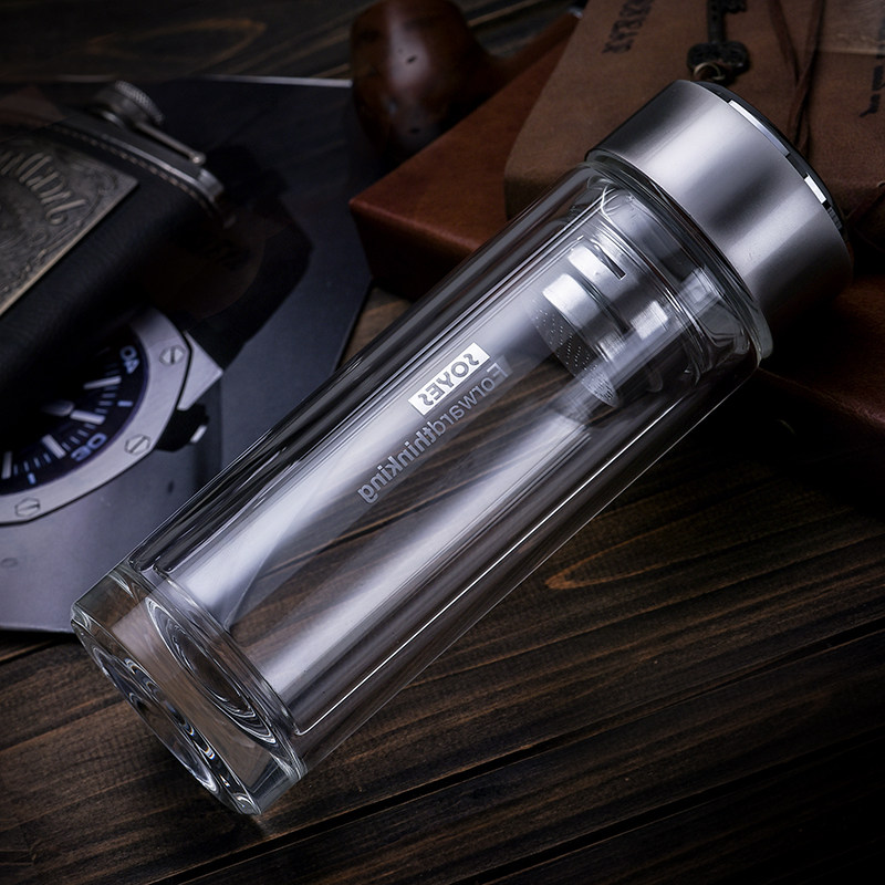 德国索野玻璃杯泡茶水杯子 高档商务礼品水晶杯双层隔热保温刻字