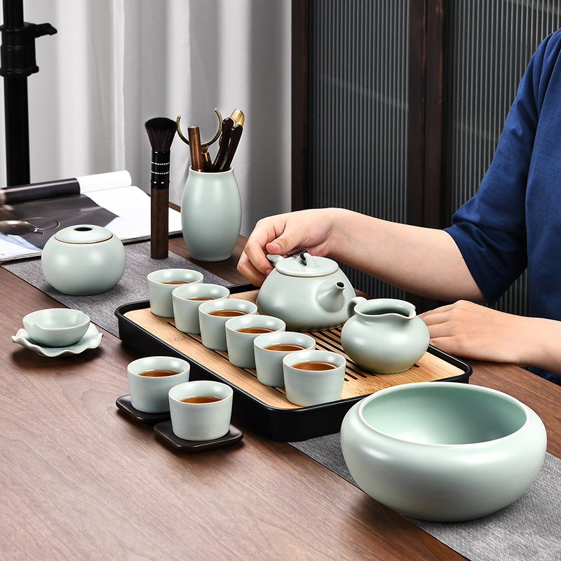 汝窑冰裂茶具
