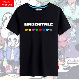 传说之下undertale游戏周边短袖t恤衫男女学生纯棉半袖休闲上衣服