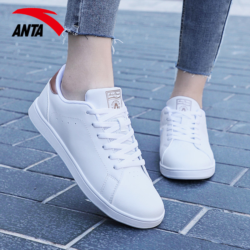 安踏女鞋板鞋夏季透气鞋子白色小白鞋休闲鞋正品官方旗舰运动鞋女