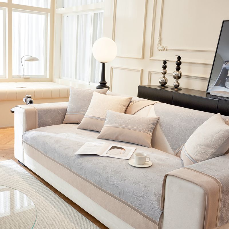 雪尼尔沙发垫布防尘简约现代沙发套罩定制客厅坐垫纯色防滑沙发巾