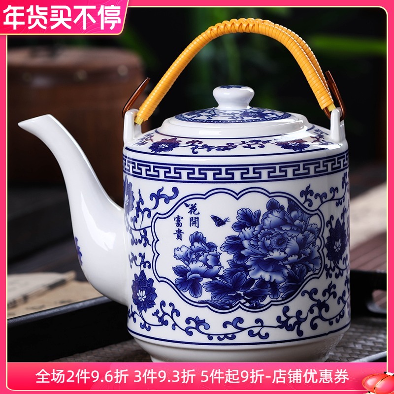 景德镇泡茶壶陶瓷凉水壶冷水壶大容量青花存水壶提梁耐热防爆家用在类目 餐饮具, 茶具, 茶壶中 - 来自Buy2taobao.com提供专业的淘宝代购服务