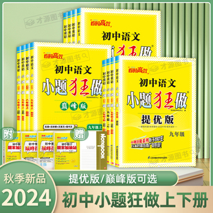 2024新版恩波教育小题狂做初中巅峰版提优版七八九上下册语文人教数学英语苏教物理化学沪教初中789年级同步教材单元期末综合练习