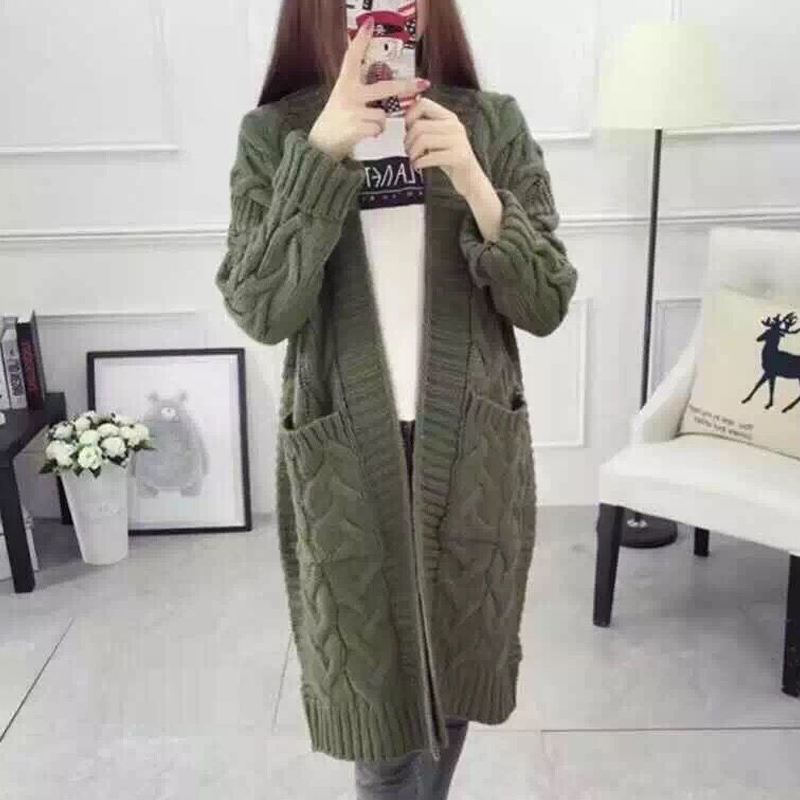 Twist Sweater jacket Cardigan Autumn and winter Easy Korean Edition Mid length version thickening Jumpers Big sweater coatin the Women's clothing/Boutique , Sweaters category - from Buy2taobao.com to provide professional Taobao agent buy service