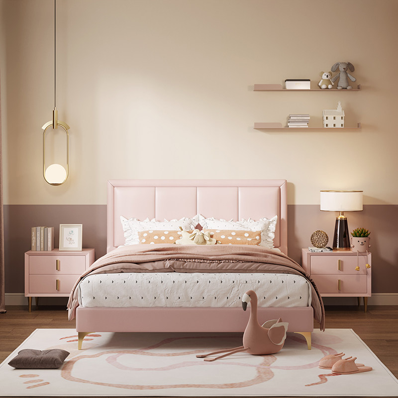 现代简约轻奢网红儿童床家用女孩公主床1.2m学生卧室1.5米单人床