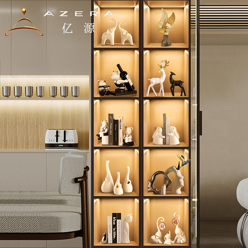 酒柜摆件装饰品现代轻奢客厅电视柜高级感工艺品套装乔迁新家礼物