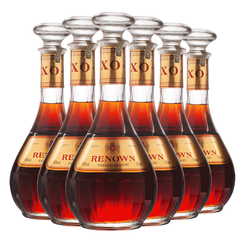 雷诺(renown)x.o 白兰地700ml* 6瓶整箱装 礼盒装洋酒烈酒