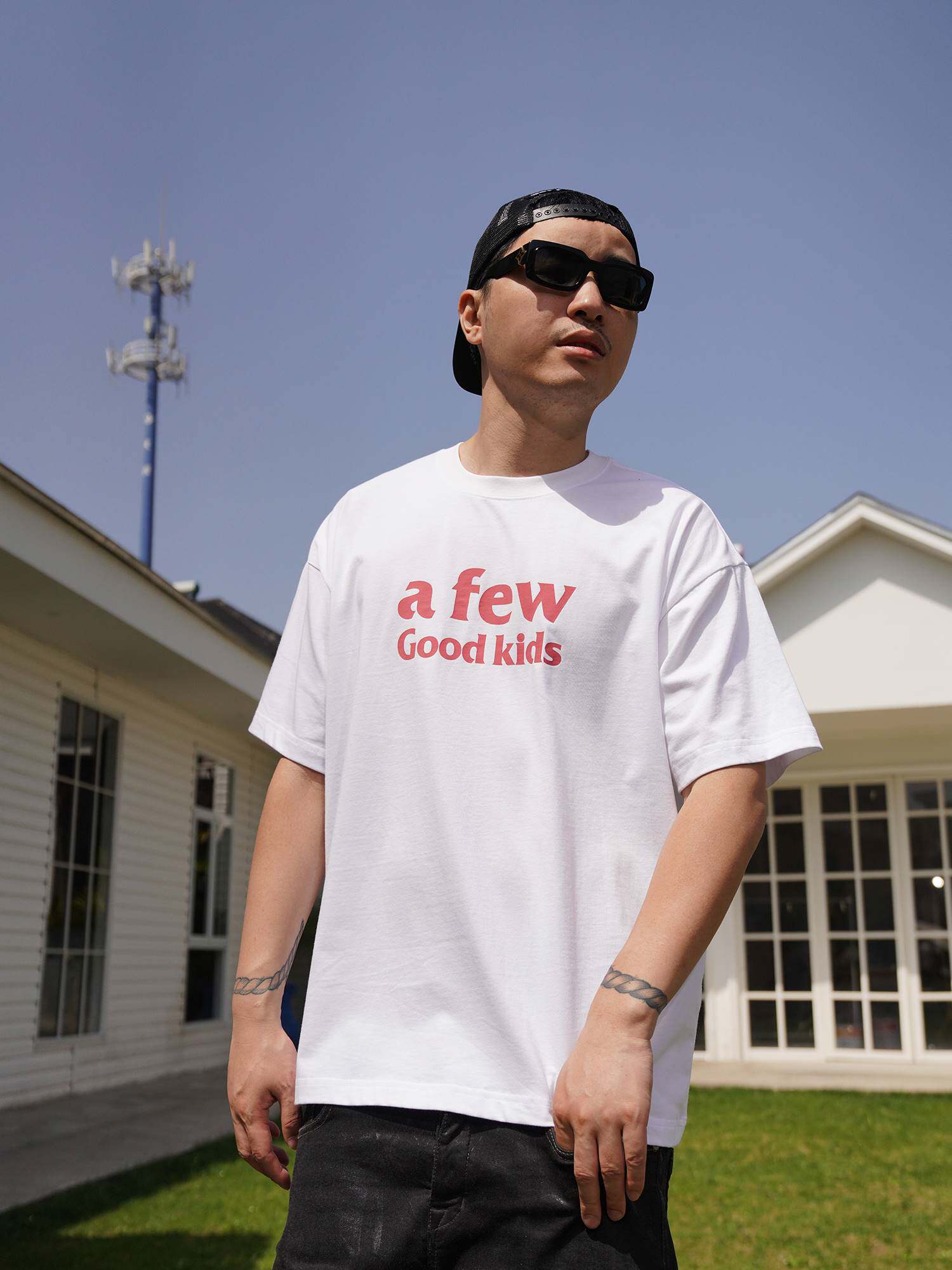 fff联名afgk潮牌宽松款t恤男女夏季afewgoodkids纯棉国潮情侣短袖