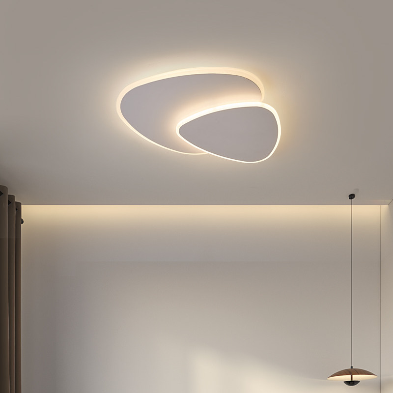 现代简约白色卧室灯吸顶灯极简房间灯具网红款设计师推荐灯饰书房