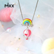 mixx原创设计925银粉色珐琅热气球彩虹项链可爱吊坠