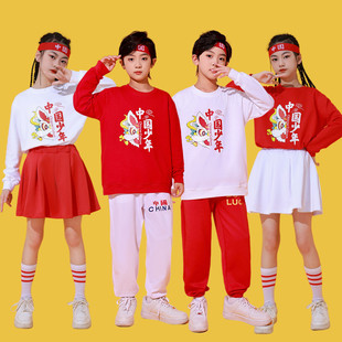 儿童啦啦队演出服幼儿园啦啦操小学生运动会合唱班服中国风表演服