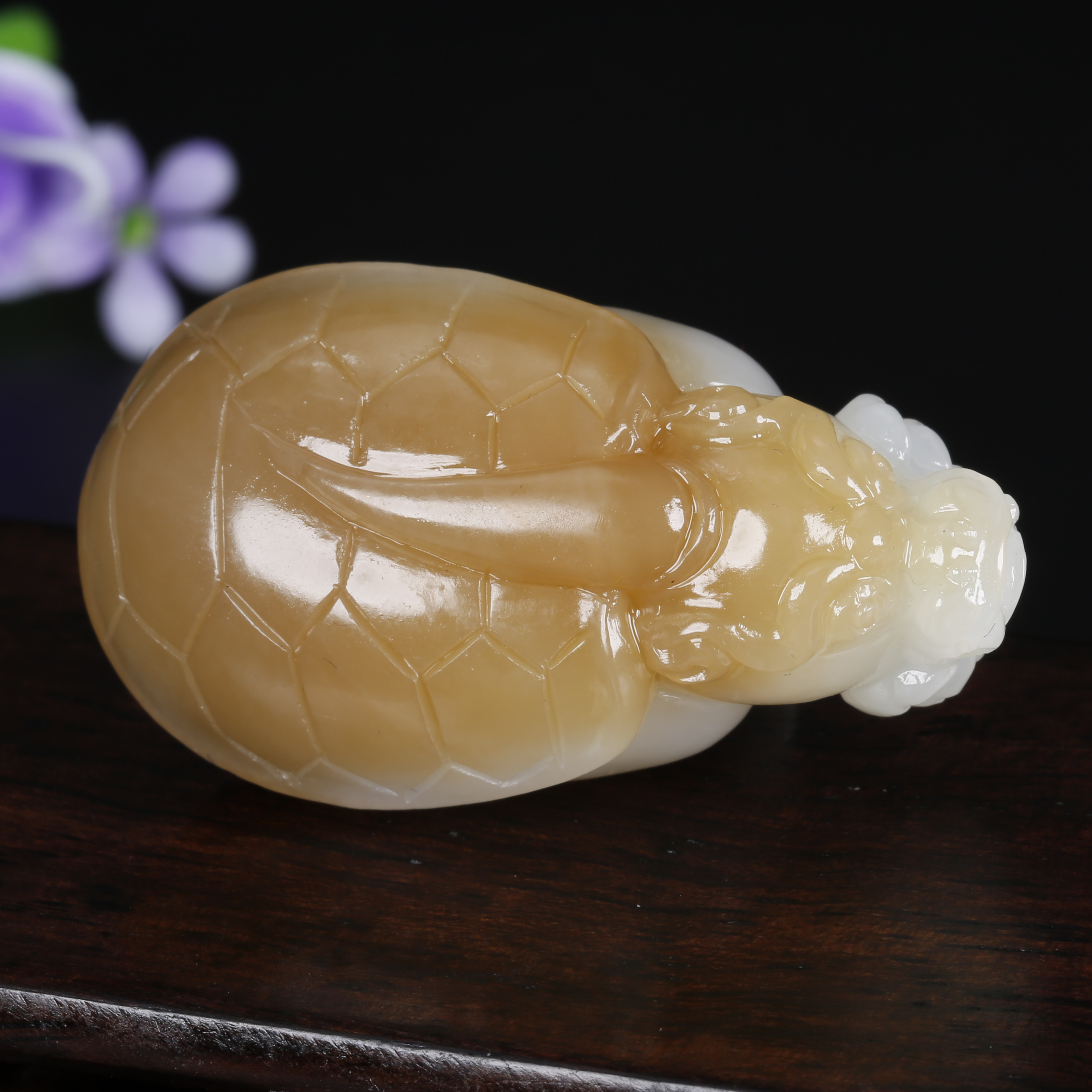 【精选系列】和田玉糖羊脂白玉龙龟挂件35.64克